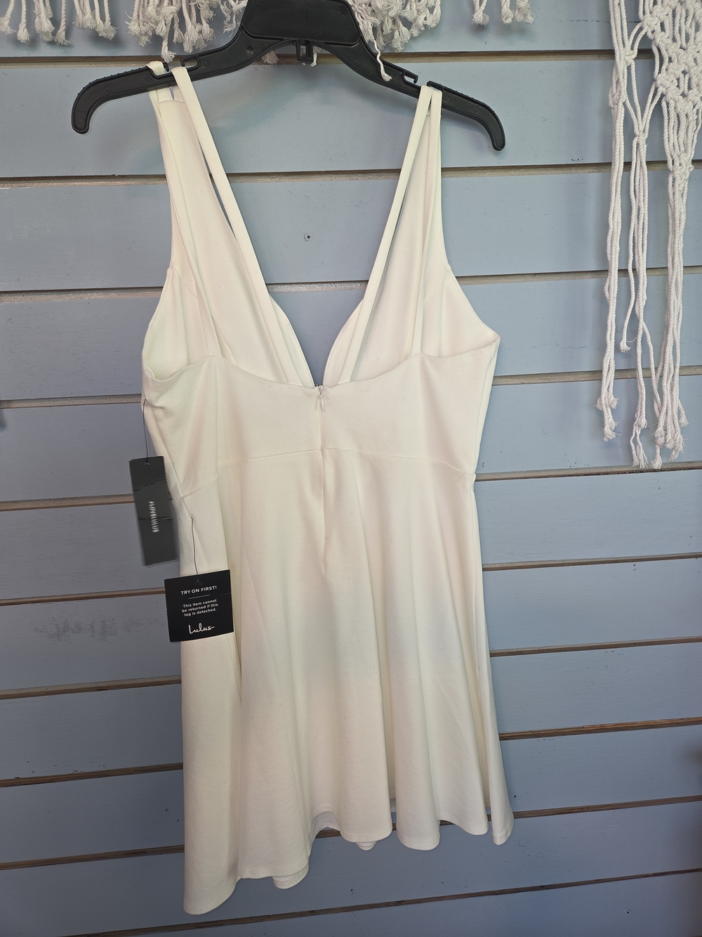 Lulu's White V-Neck Skater Dress - Picture 3 of 3